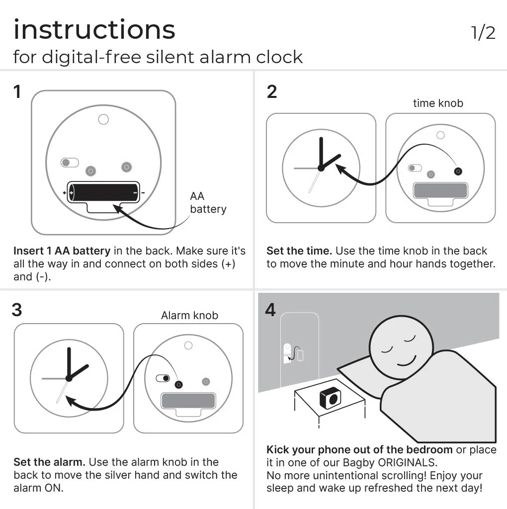 Bagby MINIMALIST - Silent Alarm Clock - Image 23
