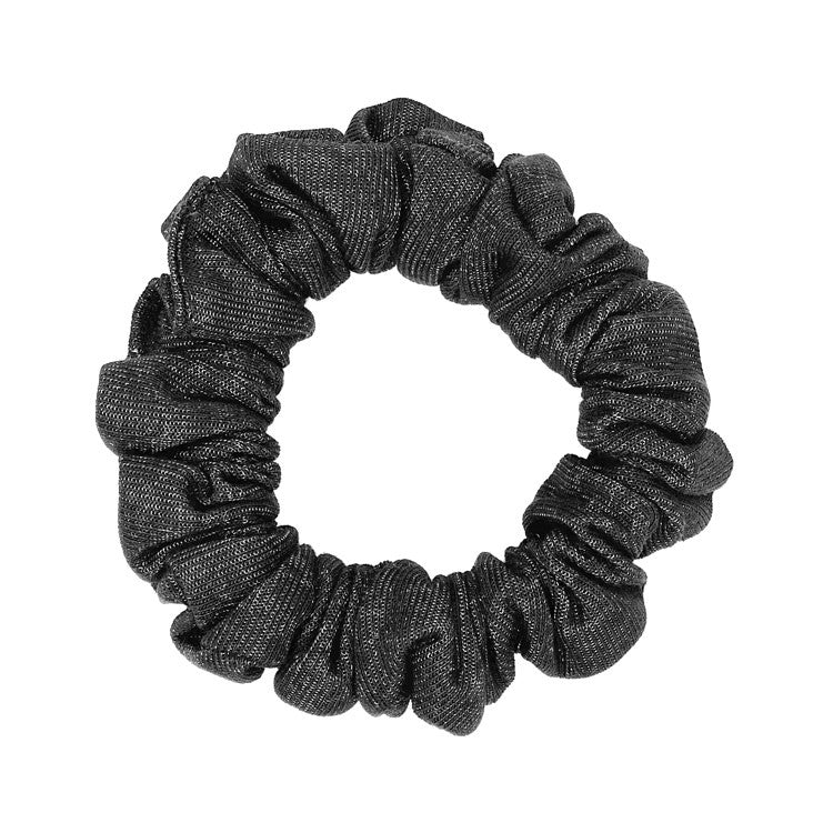 Black Jersey Silver Scrunchie - Image 2