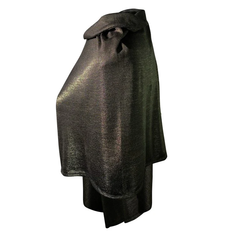 Black Silver Jersey Modal Poncho - Short - Image 3