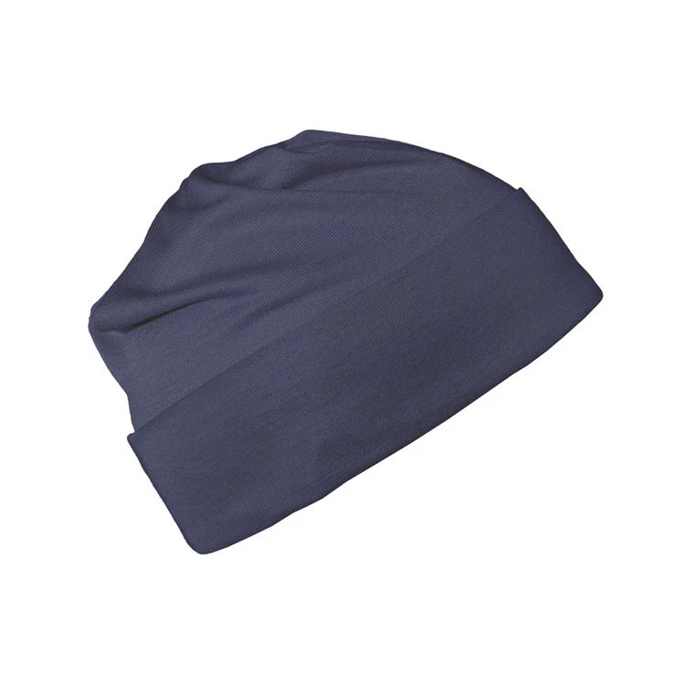 Kids Denim Silver Cotton Double Knit Beanie - Image 3
