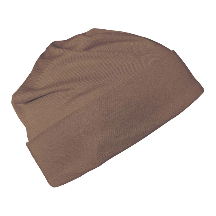 Mocha Silver Jersey Modal Beanie - Image 4