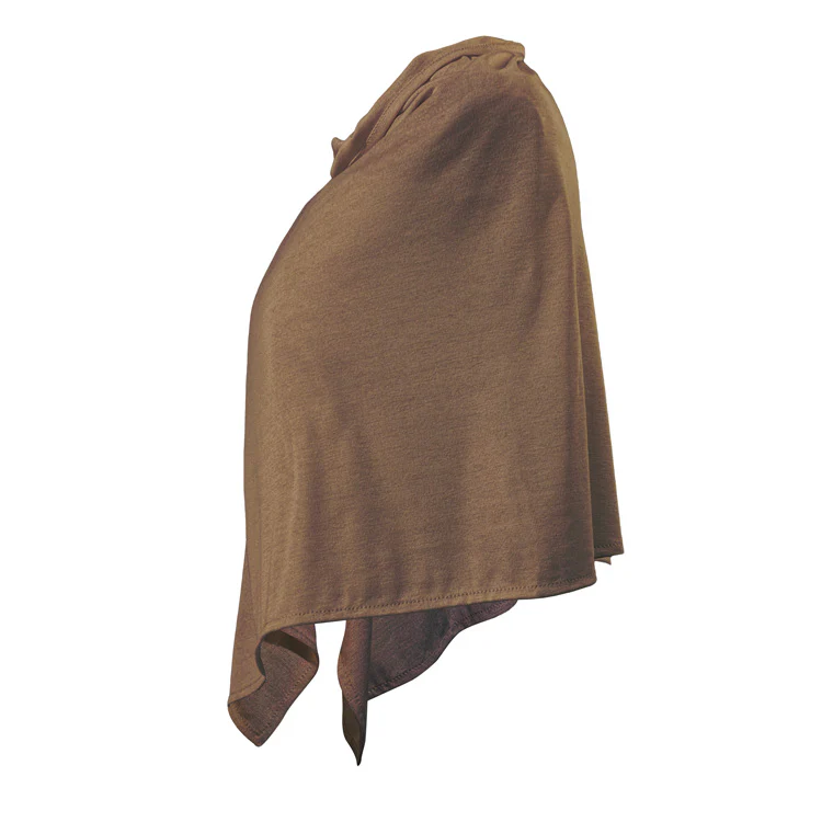 Mocha Silver Jersey Modal Poncho - Short - Image 4