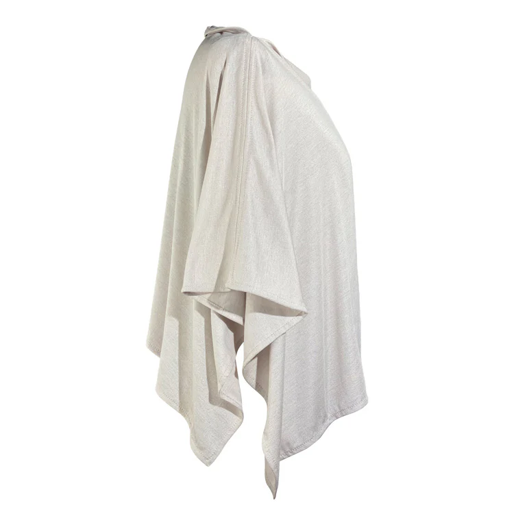 Natural Silver Modal Poncho Short - Image 3