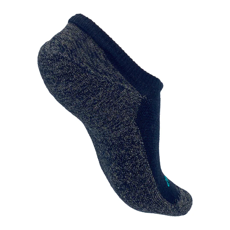 No-Show Black Merino Wool Grounding Socks - Image 3