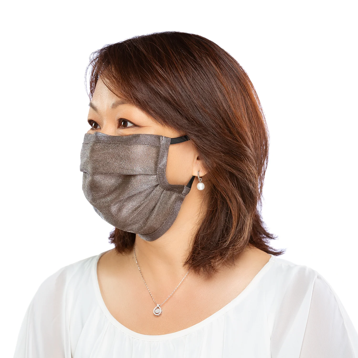 Silver Mesh Mask - Pleated - Image 3