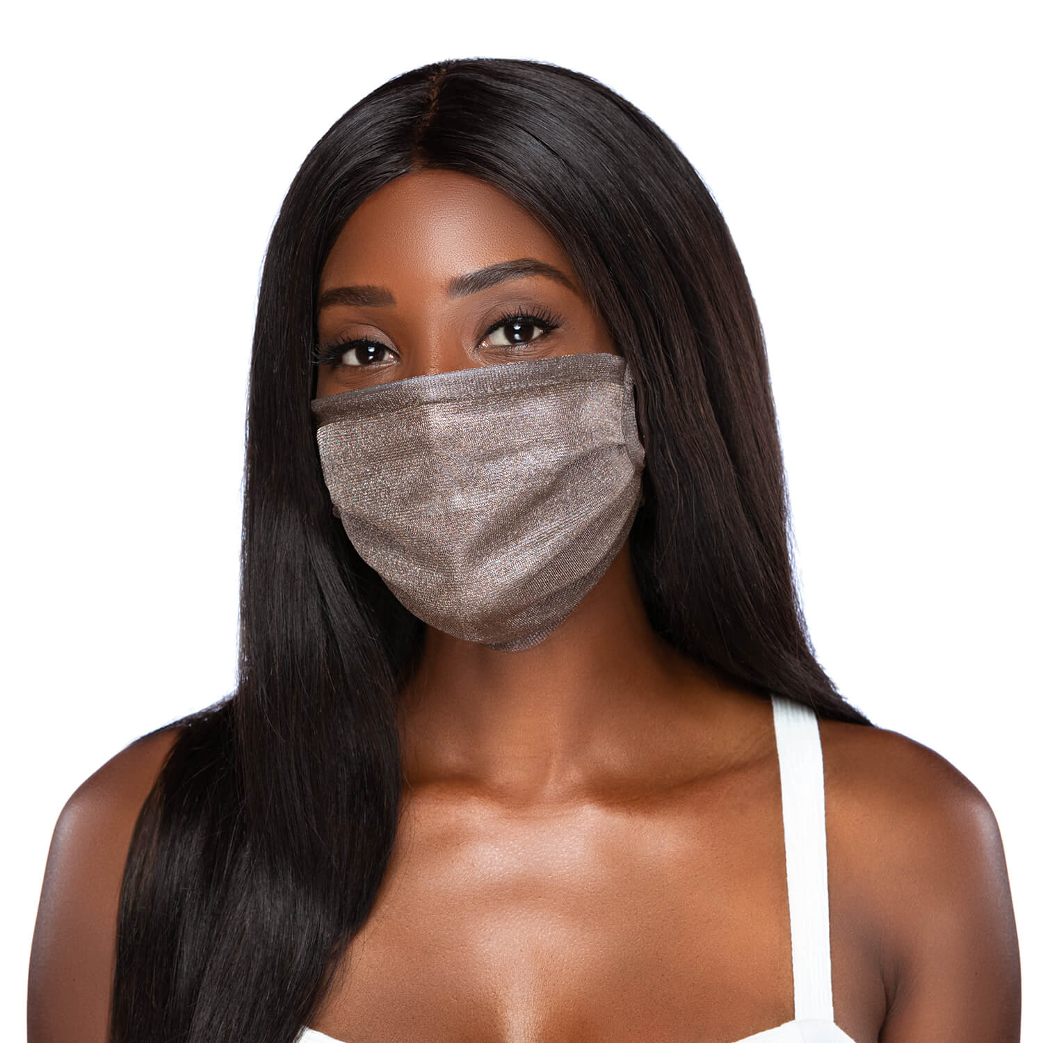 Silver Mesh Mask - Pleated - Image 4
